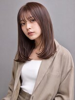 トリニティ(trinity) 髪質改善カラー ココアブラウン レイヤーカット セミロング