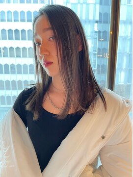 イトシテ 切りっぱなし×セミロング×透明感アッシュ【本多身和子】