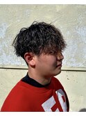 ツイストパーマ+メッシュキャップハイライト
