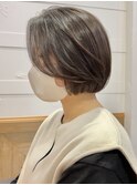 モードに大人可愛いダークアッシュイメチェンボブ