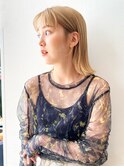 顔周りレイヤーカット*後れ毛カット*ミルクティーベージュカラー
