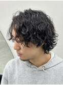 マッシュパーマ/ウルフ/アッシュブラック/カルマパーマ[本厚木]