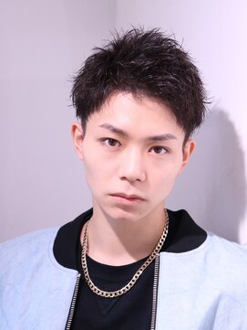 ネイビー(NAVY) 爽やかアップバング 刈り上げ スパイキーショート