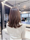 韓国/センター分け/フェミニン/小顔/外ハネ　髪質改善