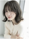 黒髪/ボブルフ/ネビージュ/小顔/ワンレン/髪質改善/前髪/福島25