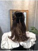 ★波巻き可愛いハーフアップ