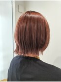 【ameriakari】イルミナコーラルピンク×レイヤーボブ