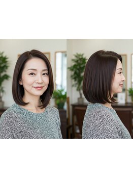 すぐ伸びて気になる白髪...。毎月染めたいから、しみない!傷ませない!にこだわり、艶のある美髪を叶える＊