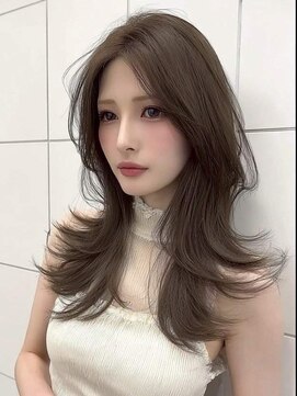 ノイズ キョウト(NOISM Kyoto) デザインカラー/レイヤーカット/ウェットヘア/オリーブベージュ