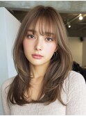 ブリーチなしカラー/ブラウン/レイヤーカット/ハッシュカット2