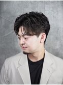 ニュアンスパーマ×センターパート