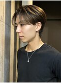 メンズカット/刈り上げないセンターパート