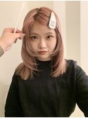 レイヤーカット/ピンクベージュ