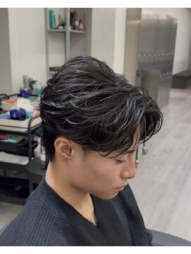 ビカムメンズヘアー 栄店(become men's hair) フェザーパーマ/毛流れ/センターパート