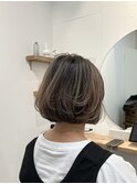 ハイライトベージュ×ボブ