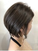 柔らかアッシュ/耳だしショート/タイトストレート◎20代30代40代