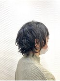 無造作パーマ/デジタルパーマ/ショート/透け感/ダークアッシュ