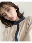 くびれミディアム ほんのり韓国風レイヤー ×シースルーバング