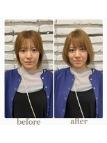 レリーキルト 岡本(Rely Quilt) 顔型診断before&after2×髪質改善カラー