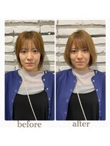 レリーキルト 岡本(RelyQuilt) 顔型診断before&after2×髪質改善カラー