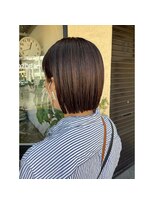 アオゾラヘアー フジサキグウ(AOZORA HAIR FUJISAKIGU) 切りっぱなしボブ×柔らかブラウン