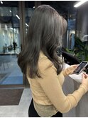 オリーブグレージュ ブリーチなし 韓国 レイヤーカット 暗髪