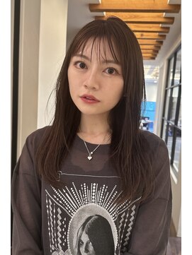 ローネス ギンザ(LONESS ginza) くびレイヤー薄めバンググレージュカラーピンクベー ジュパーマ