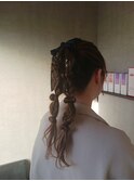 韓国風ツインポニーテール
