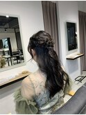 カジュアルハーフアップ