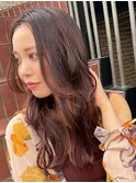 韓国風ウェーブ×大人可愛いピンクブラウン[大宮]