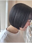 小顔姫カット黒髪ボブスタイル髪質改善ナチュラルストレートヘア