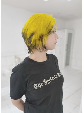 ネフ(NeF) 【NeF】ネオンイエロー＆ブラックのルーツカラーレイヤー＊