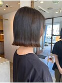  大人ボブ大人ショートボブミニボブ前髪なしオリーブグレージュ