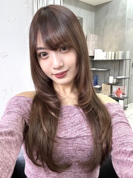 ヴェイン 渋谷(vain) ハッシュレイヤーくすみブラウン渋谷美容室