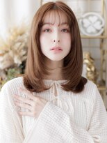 カバーヘア ブリス 志木南口駅前店(COVER HAIR bliss)&nbsp;春カラーブリーチなし小顔ミディアムレイヤーa志木20代30代40代