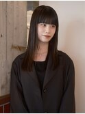 名古屋美容室ストレートパーマ/ロングヘア/重めバング/ぱっつん