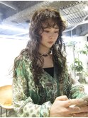 スパイラルパーマ透け感カラードライパーマくせ毛風パーマ
