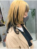 ヴェールカラー、イエローカラー、ウルフカット、ツートーン