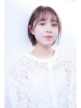 ノノリリ(NONORIRI) 透け感バングショートシースルーバングカシスブラウンショート