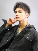 無造作スパイキー【ソフトツイストショート】アップバング