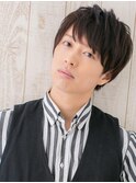 アースカラーが優等生風な知的くせ毛メンズショートh仙台