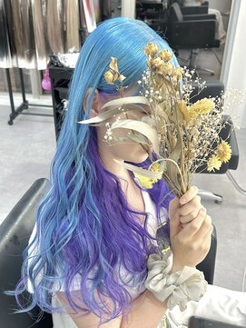 シェイロ(Cielro) 水色カラー×紫インナーカラー