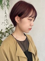 トレヘアー 京都 烏丸(tRe hair)&nbsp;マッシュショート　ピンクカラー