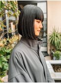 short bob/艶感　切りっぱなしボブ　ダークアッシュ