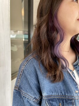 モーラ 浅香山店(MOLLA) イヤリングカラー×パープル/デザインカラー/ラベンダーアッシュ