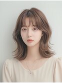 韓国風大人かわいいくびれセミディ