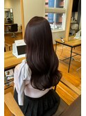 大人可愛い艶髪ロング｜透け感ブラウン