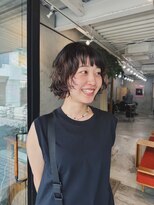 ヒュージ 表参道(huge)&nbsp;ニュアンスパーマ/前髪/オン眉/顔まわりカット/くびれボブ/ボブ