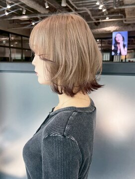 アルバム 銀座(ALBUM GINZA) くびれミディボブハイトーンブロンド_ba572143