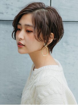トゥーナ 表参道(tona) 【to/na】大人前下がりセシルカットショートボブ/ココアブラウン